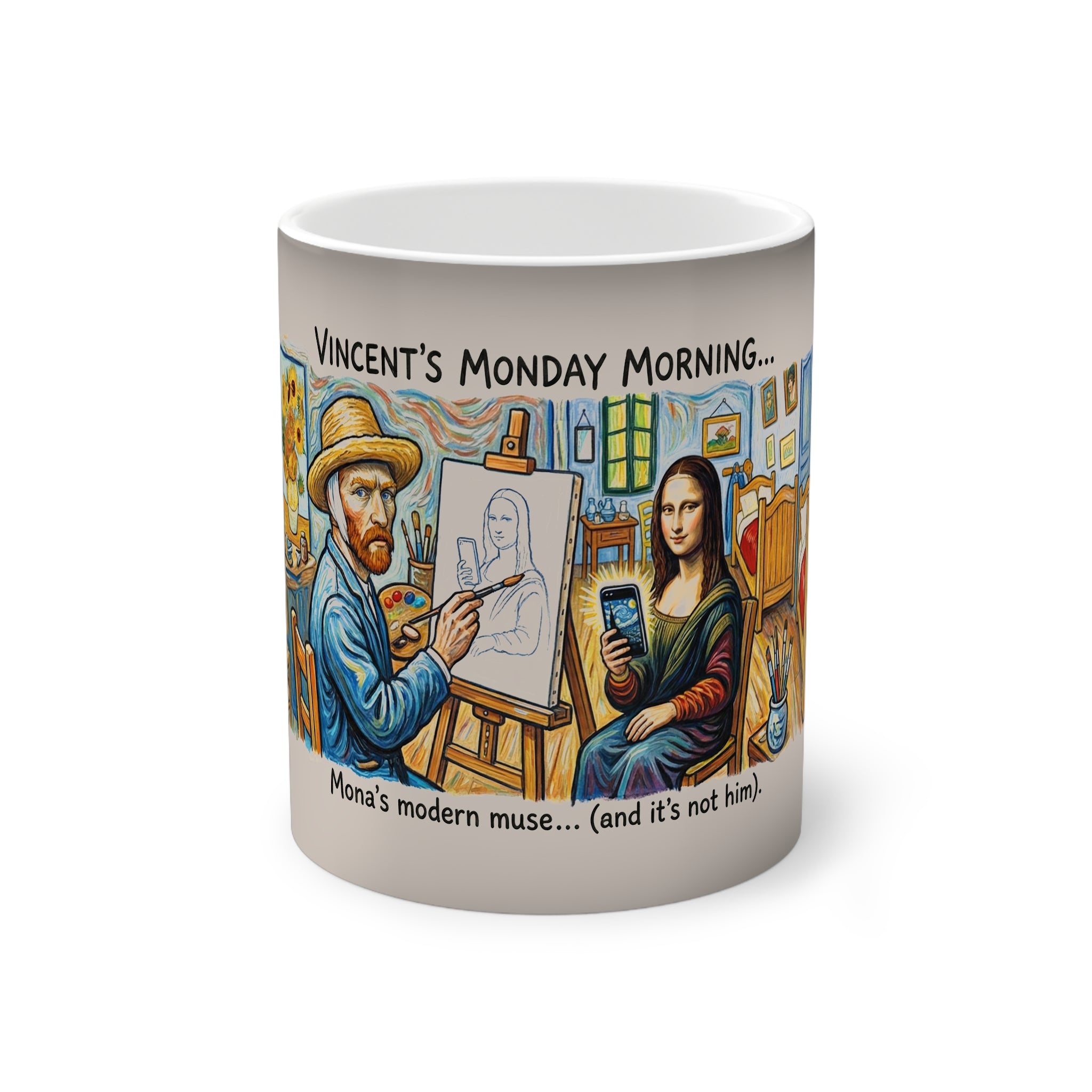 Color-Changing Mug — "Vincent's Monday Morning" Funny Art Coffee Mug